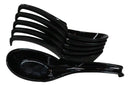 Contemporary Black Melamine Asian Soup Spoons With Ladle Hook & Notch Set Of 6