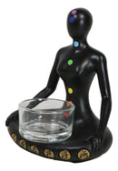 Rainbow 7 Chakra Zones Yoga Avatar Meditating Votive Candle Holder Figurine