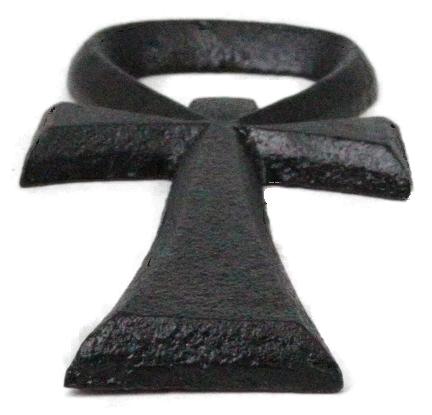 Pack Of 2 Cast Iron Black Egyptian Hieroglyph Ankh Key Hand Bottle Openers