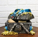 Deep Sea Dragon Chained To A Treasure Chest Decorative Jewelry Box Figurine