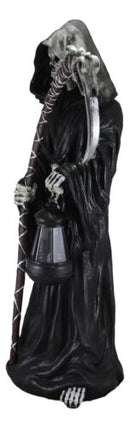 Time Waits For No Man Grim Reaper Holding Scythe And Solar LED Lantern Statue