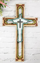 Rustic Western Abstract Jesus Christ The Redeemer Fleur De Lis Wall Cross Decor