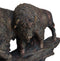 Faux Bronze Native American Brown Bison Buffalo Herd Wall Sculpture Relief 21"L