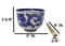 Blue White Oriental Dragon King Ceramic Donburi Ramen Bowl With Chopsticks Set