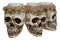 Gothic Skulls With Pink Roses Laurel Triple Votive Tea Light Candles Holder