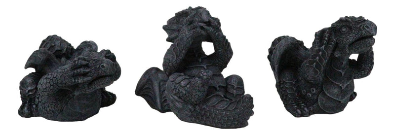 See Hear Speak No Evil Gargoyle Dragons Collectible Figurines Miniature Set Of 3