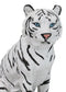 Rainforest Jungle Apex Predator White Bengal Tiger Sitting On Rock Figurine