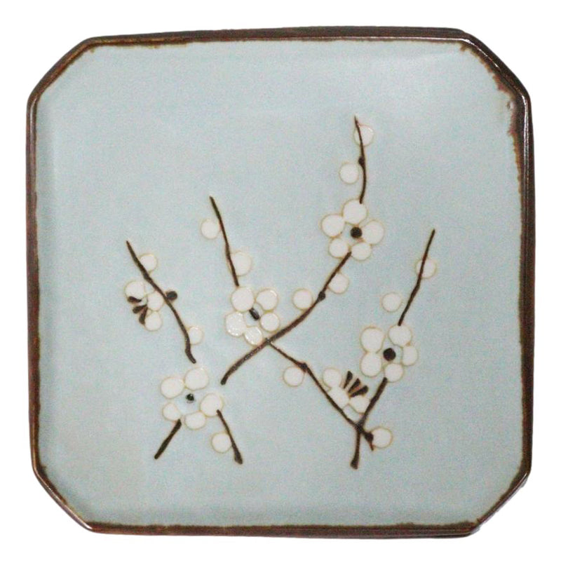 Set Of 6 Sakura Cherry Blossoms Japanese Porcelain Appetizer Salad Square Plates