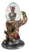 Red Gold Volcanic Dragon Claw Hand Holding Hatchling Baby Dragon Water Globe