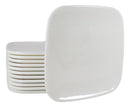 Contemporary 6.5" Square White Jade Melamine Salad Dessert Plates Pack Of 12