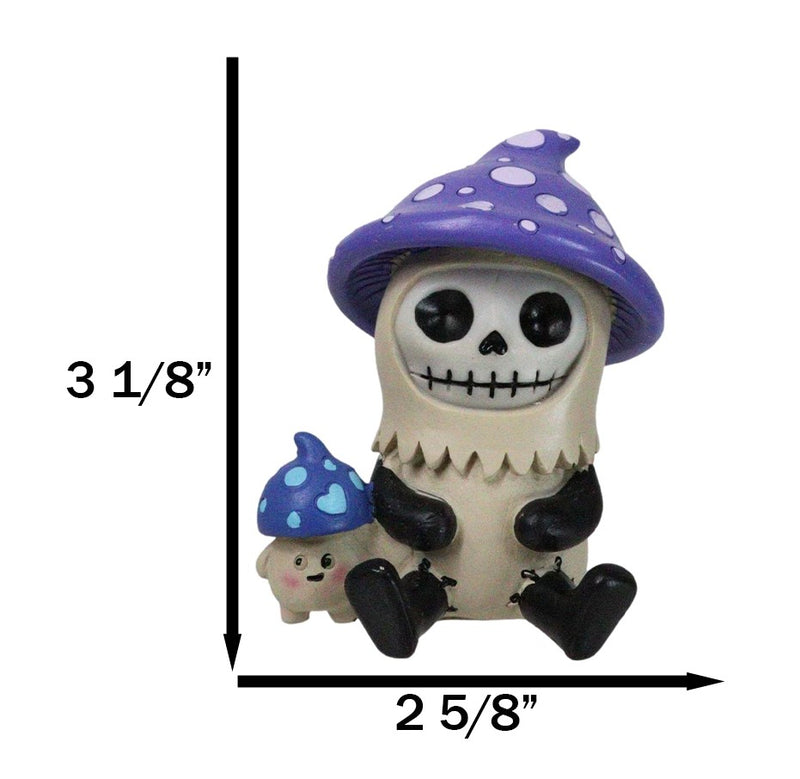 Furry Bones Whimsical Purple Kinoko Mushroom Skeleton Decor Figurine Furrybones