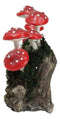 Enchanted Fairy Garden Toadstool Mushrooms Forest On Moss Tree Log Figurine