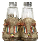 Rustic Tribal Native Indian Moccasin Shoe Shaped Salt And Pepper Shakers Holder