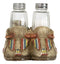 Rustic Tribal Native Indian Moccasin Shoe Shaped Salt And Pepper Shakers Holder