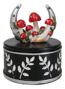 Wiccan Crescent Moon With Toadstool Mushrooms Forest Decorative Jewelry Box