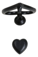 Cast Iron Black Love Heart Shaped Abstract Art Decorative Door Knocker Accent