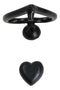 Cast Iron Black Love Heart Shaped Abstract Art Decorative Door Knocker Accent