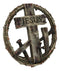 Jesus Cross With Nails And Crown Of Thorns Faux Wood Finish Wall Circle Plaque