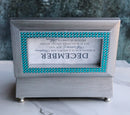 December Blue Zirconia Sweetness Joy Birthstones Silver Tone Musical Trinket Box