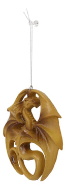 Anne Stokes Fantasy Royal Seal Golden Medal Dragon Tree Hanging Ornament Decor