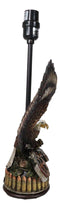 Western Bald Eagle Perching On Crossed Pistols Lone Star Bullets Table Lamp