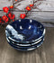 Set Of 4 Blue Japanese Hokusai Great Wave Porcelain Large Ramen Soup Bowls 28oz