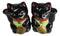 Black Lucky Fortune Japanese Maneki Neko Cats Ceramic Salt Pepper Shakers Set