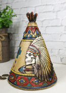 Rustic Southwestern Indian Chief Crossed Arrows Teepee Hut Skull Money Bank