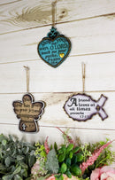 Bible Verses Christian Fish Ichthys Angel Heart Wall Or Tree Ornaments Set of 3