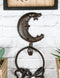 Pack Of 3 Rustic Cast Iron Celestial Half Crescent Moon And Stars Wall Hooks