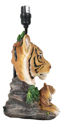 Royal Bengal Tiger Jungle Predator Desktop Table Lamp Statue Decor With Shade