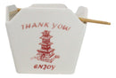 Oriental Buddha Pagoda Asian Takeout To Go Box Serving Bowl With Chopsticks Set