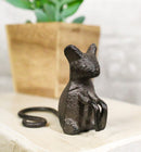 Pack Of 2 Cast Iron Whimsical Begging Mouse With Tail Mini Collectible Figurines