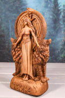 Red Clay Finish Pagan Wicca Deity Hecate With She Dogs Triple Goddess Figurine