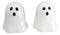 Halloween Gothic Spooky White Cloaked Ghosts Ceramic Salt And Pepper Shakers Set