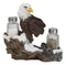 American Bald Eagle On Snowy Tree Branch Rock Cliff Salt Pepper Shakers Holder