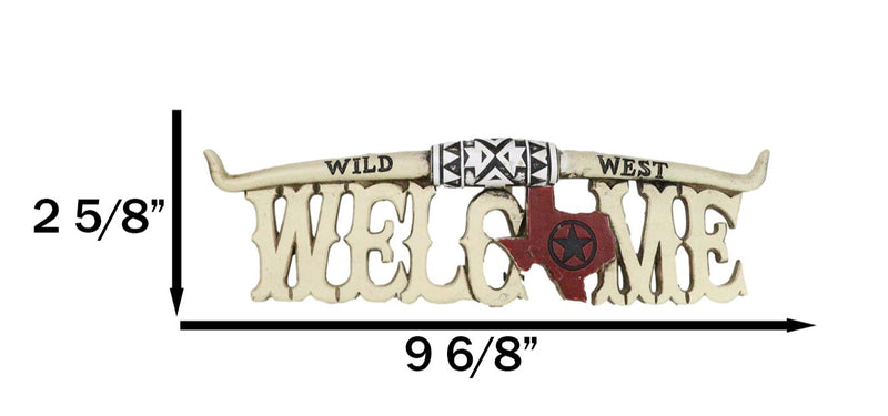 Rustic Western Bone Finish Texas Longhorn Texas Lone Star Welcome Wall Decor