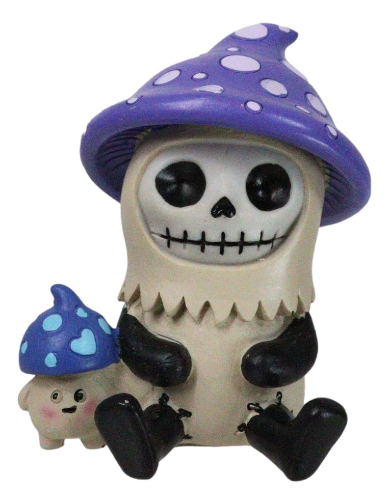 Furry Bones Whimsical Purple Kinoko Mushroom Skeleton Decor Figurine Furrybones