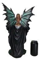 Gothic Enchantress Emerald Fairy In Corset Gown with Ravens Large Figurine