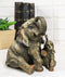 Jungle Shower Safari Savanna Elephant Mother and Calf with Trunks Up Figurine