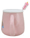 Pastel Pink Whimsical Unicorn Rainbow Shooting Star Mug With Spoon And Lid