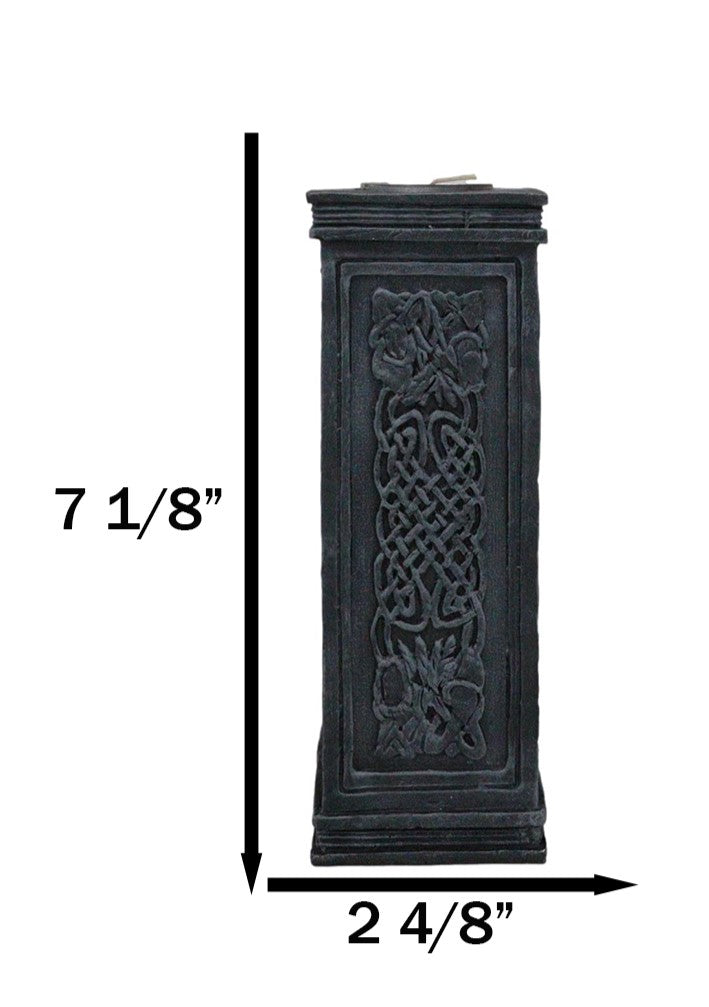 Wicca Celtic Knotwork Sacred Symbols Dark Art Votive Column Candle Holder Stand