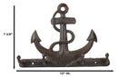 Cast Iron Rustic Sailor Nautical Sea Ship Anchor 4 Pegs Quadruple Wall Hook