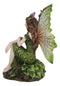 Sitting Pretty Tribal Elf Pixie Earth Fairy in Green Foliage Dress Figurine