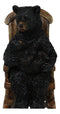 Rustic Forest Mama Black Bear With Sleeping Cub On Rocking Chair Figurine