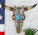 Rustic Western American Flag Doctor Nurse Caduceus Symbol Cow Skull Wall Decor