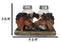 Western Wild At Heart Double Brown Chestnut Horses Salt Pepper Shakers Holder