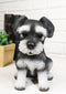 Adorable Black and Silver Miniature Schnauzer Puppy Dog Home Decor Figurine