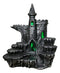 Medieval Stonewall Castle Fortress On Rock Steppes Display Stand W/ LED Figurine