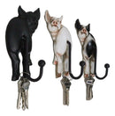 Set of 3 Rustic Western Farm White Black Spotted Pigs Hind Butt Coat Wall Hooks